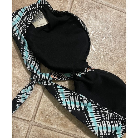 Converse Swim Bikini Bandeau Strapless Tie Back Multicolor Womens Size S NWOT - Picture 2 of 4